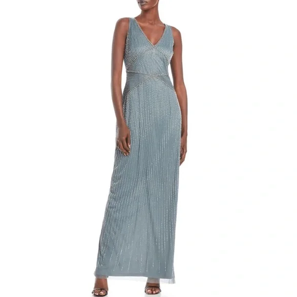adrianna papell beaded column dress JM Collection Petite Beaded-Collar Sheath Dress – USAFashion main image 0